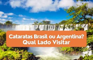 Cataratas Brasil ou Argentina com vista panorâmica do lado brasileiro e quedas ao fundo